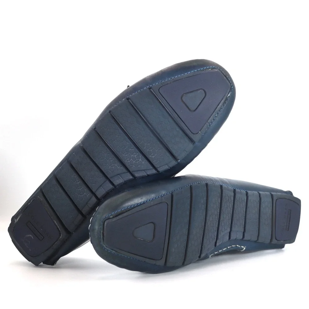 Cole Haan Zerogrand Loafers Mens 10.5 Navy Blue Leather Driving Shoes Casual
